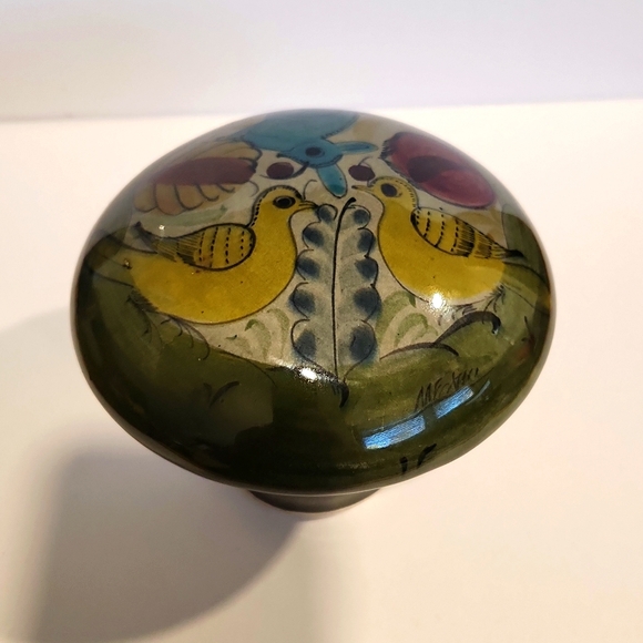 Gorgeous Tonala Bird and Rabbit Mushroom Figure- Signed - Picture 1 of 10